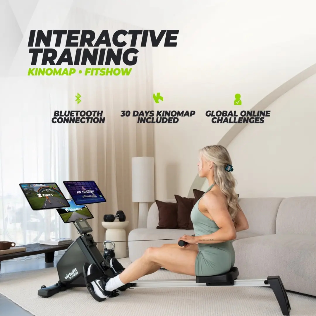 VirtuFit ROW200i Roeimachine - 10 Niveaus - Inklapbaar - Zwart/Zilver