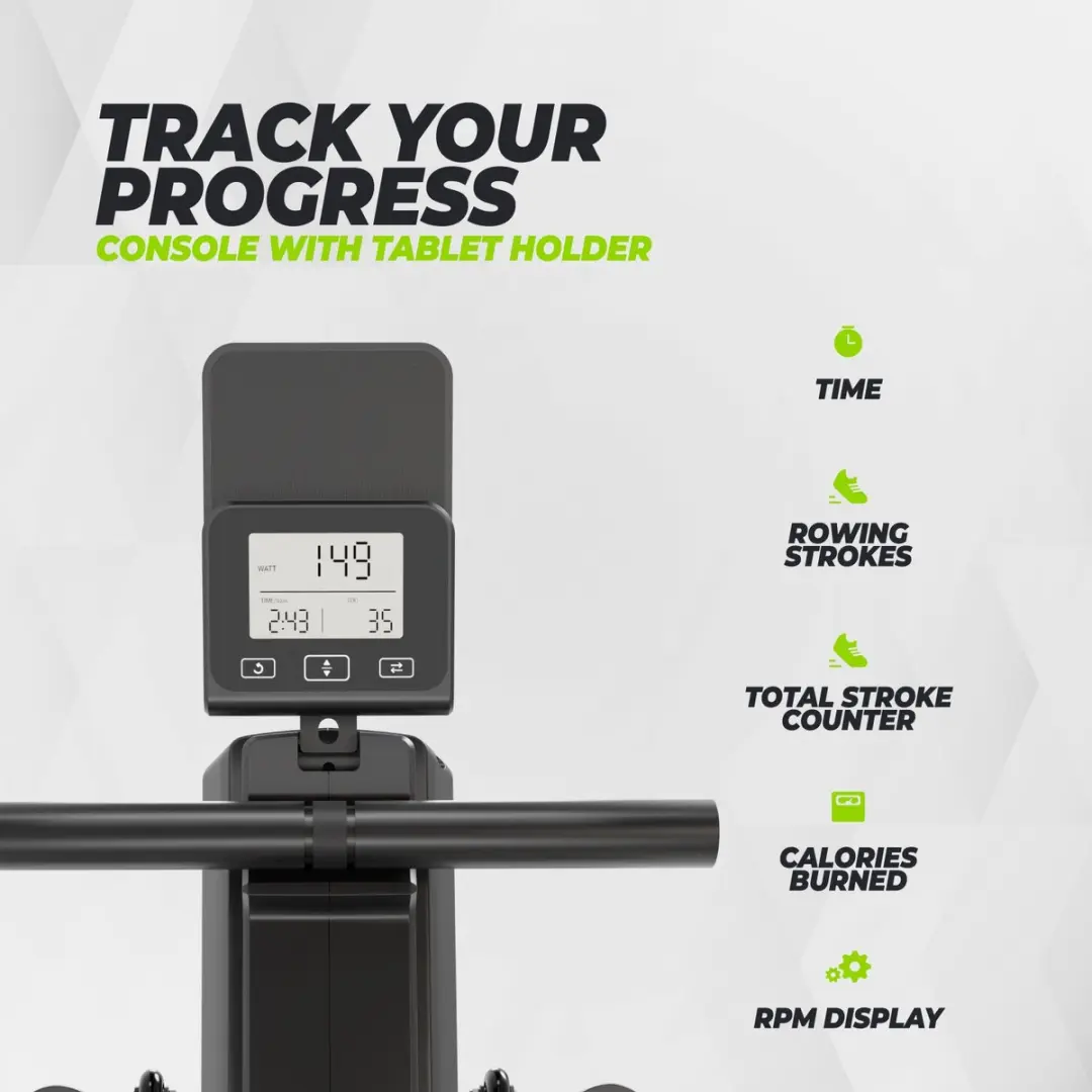 VirtuFit ROW200i Roeimachine - 10 Niveaus - Inklapbaar - Zwart/Zilver