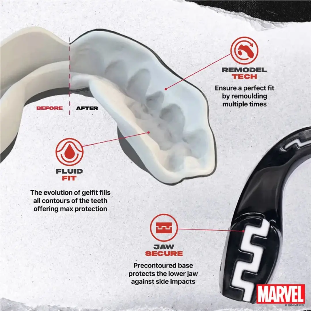 Safejawz Marvel Venom Mouthguard - Zwart - Maat L