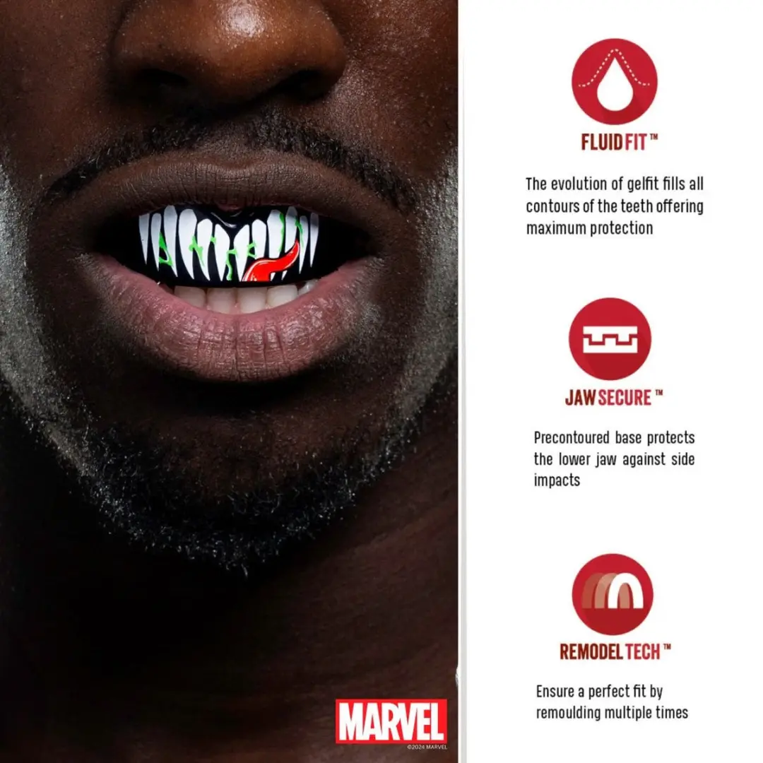 Safejawz Marvel Venom Mouthguard - Zwart - Maat L