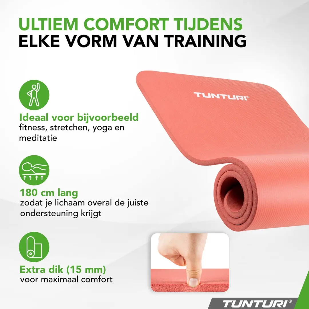 Tunturi NBR Yogamat 180x60x1.5cm - Rose Goud