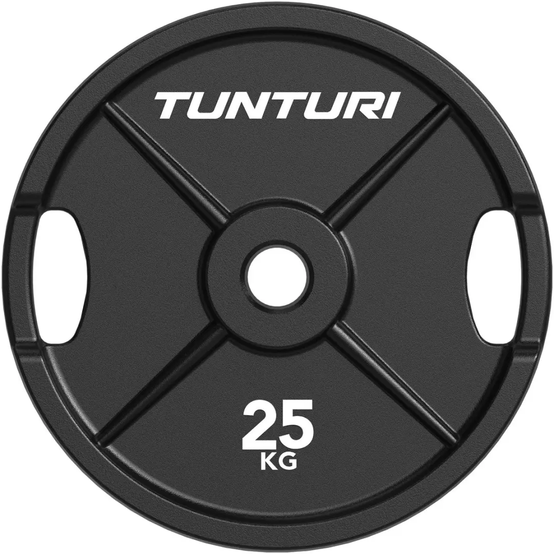 Tunturi Platinum Cast Iron Halterschijf 25kg - 45cm - Zwart
