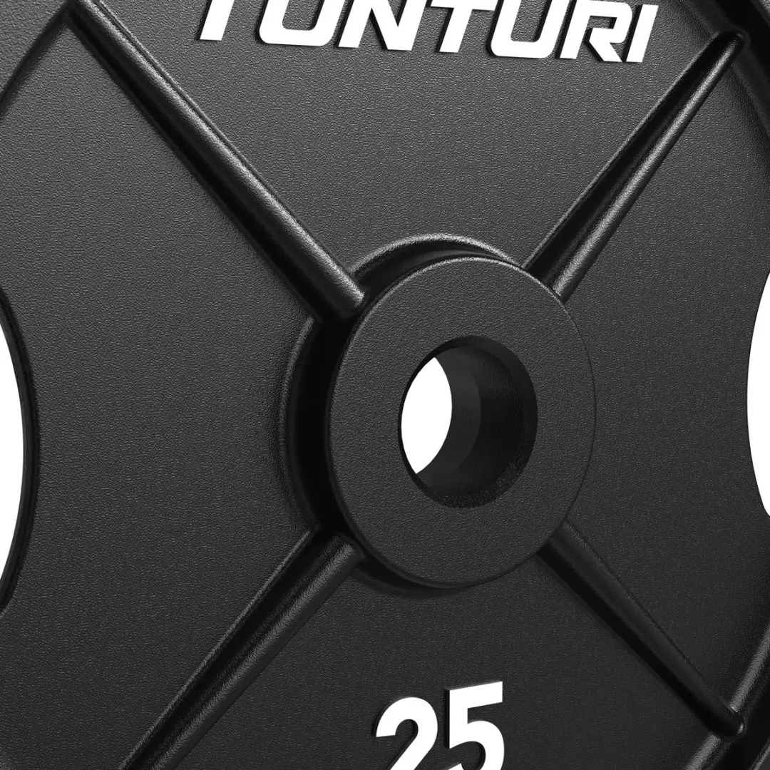 Tunturi Platinum Cast Iron Halterschijf 25kg - 45cm - Zwart