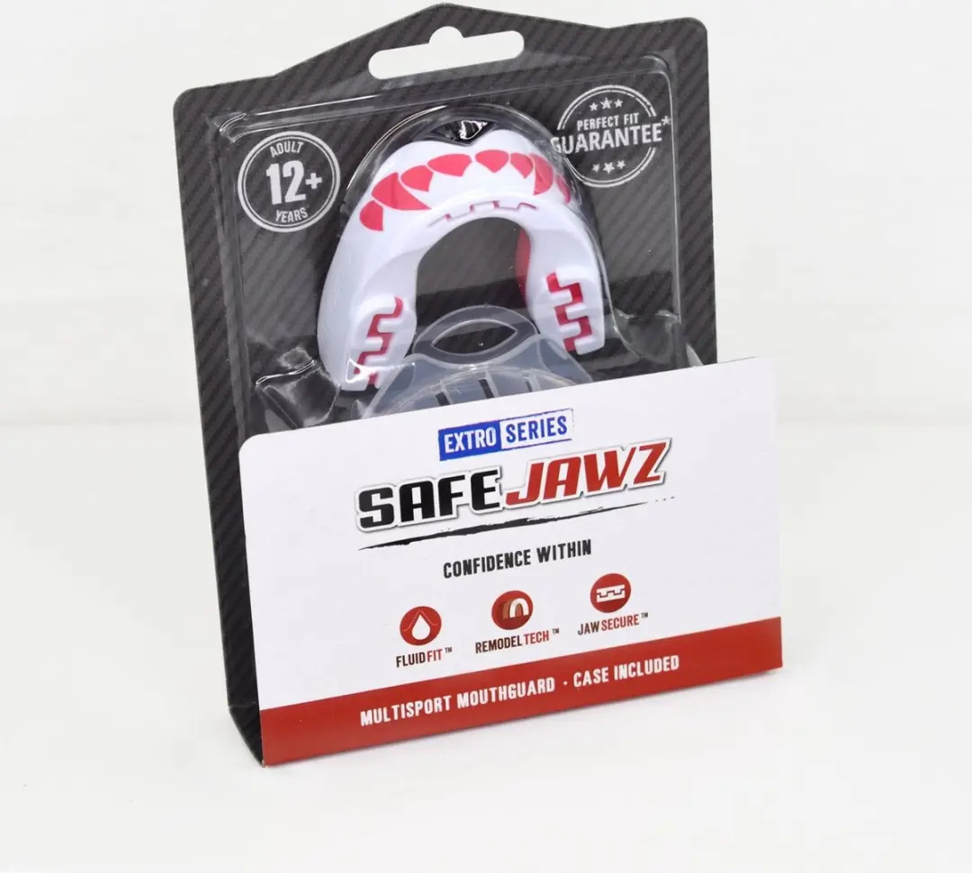 Safejawz Extro-Series Dracula Gebitsbeschermer - One Size - Roze/Wit - afbeelding 6 van 6