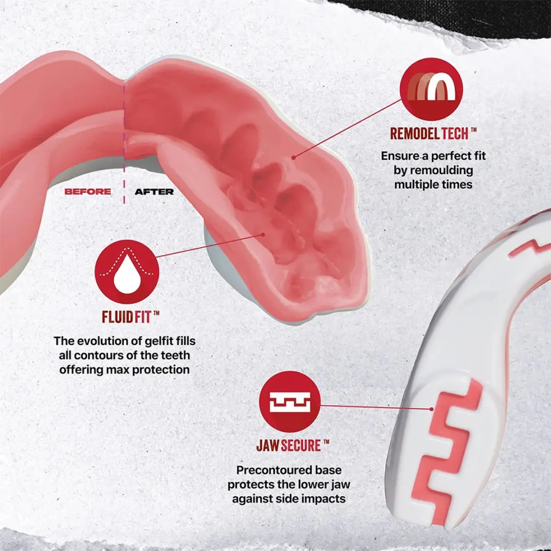 Safejawz Extro-Series Dracula Gebitsbeschermer - One Size - Roze/Wit