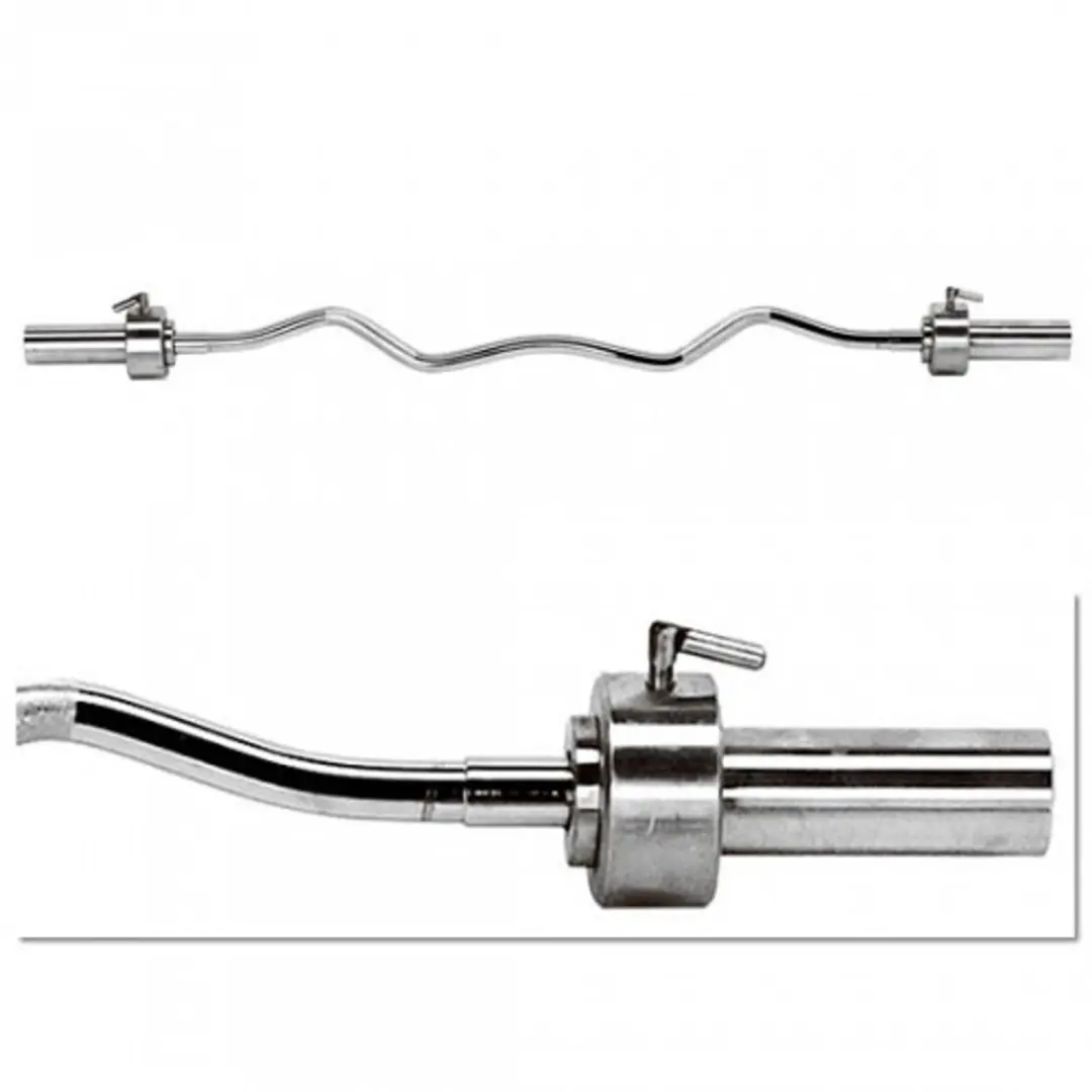 LifeMaxx Olympic EZ Bar Curlstang 120cm - Geborsteld staal