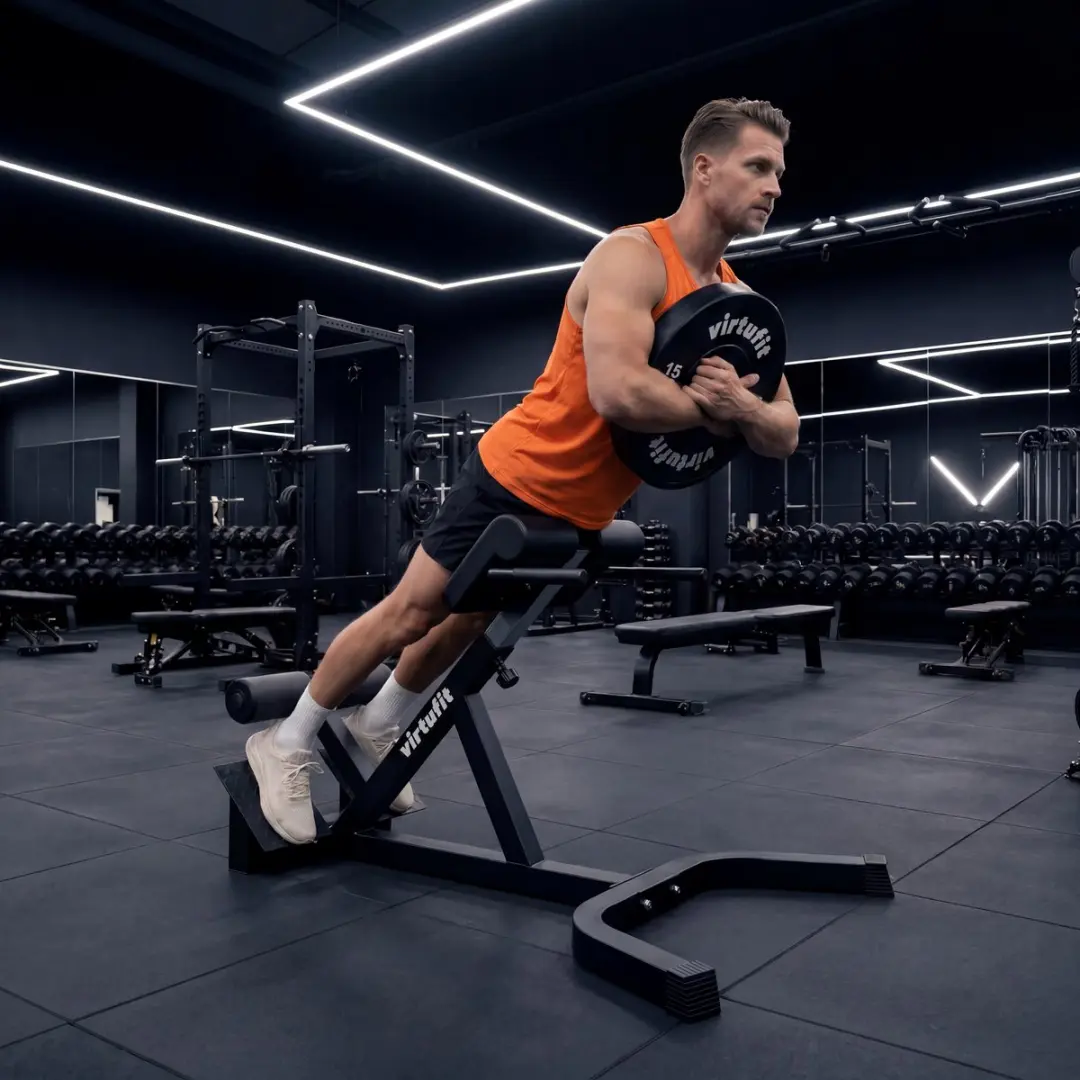 VirtuFit Hyperextension Pro Roman Chair - Rugtrainer - Zwart