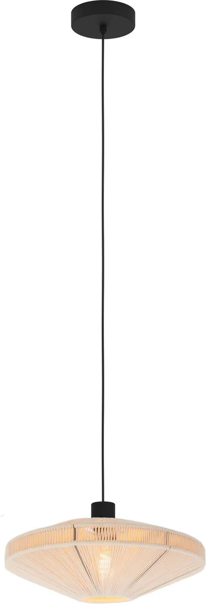 Eglo Midsumer Hanglamp E27 - Ø38cm - Zwart/Crème