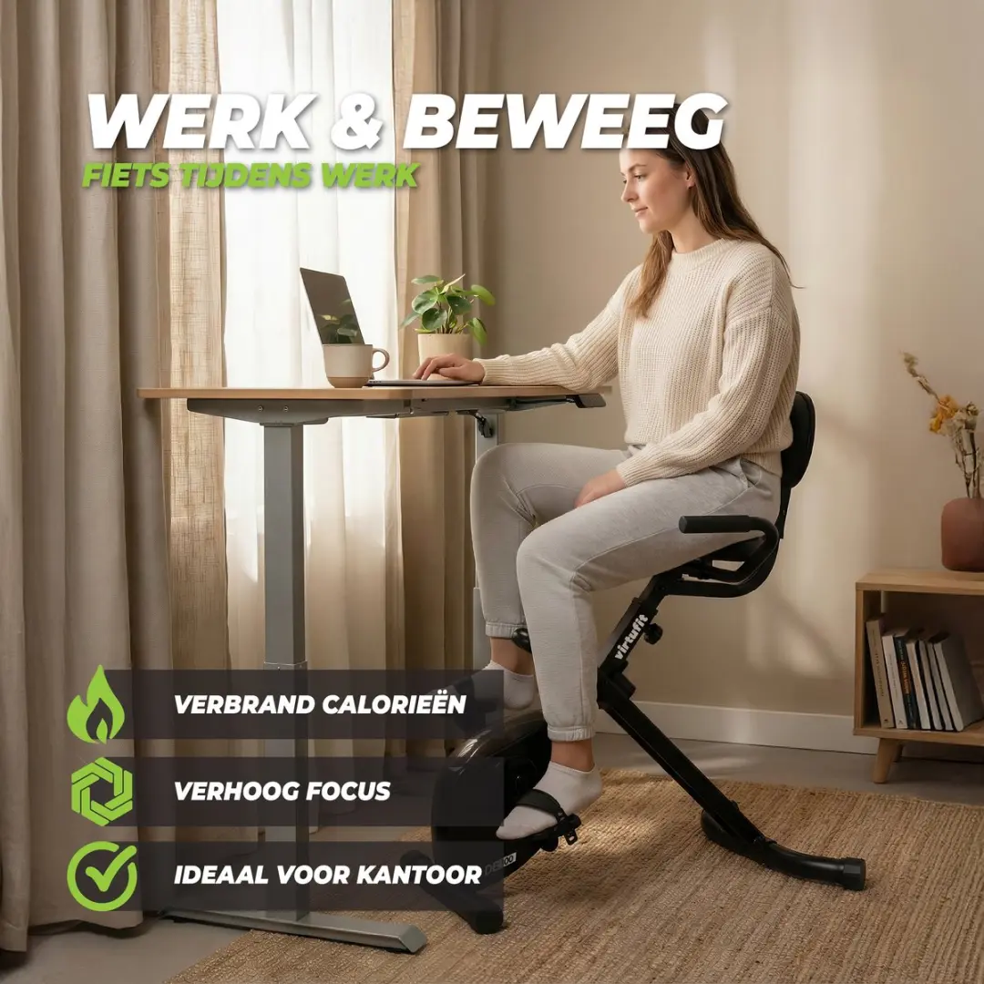 VirtuFit DB100 Opvouwbare Deskbike - 8 Trainingsniveaus - Zwart