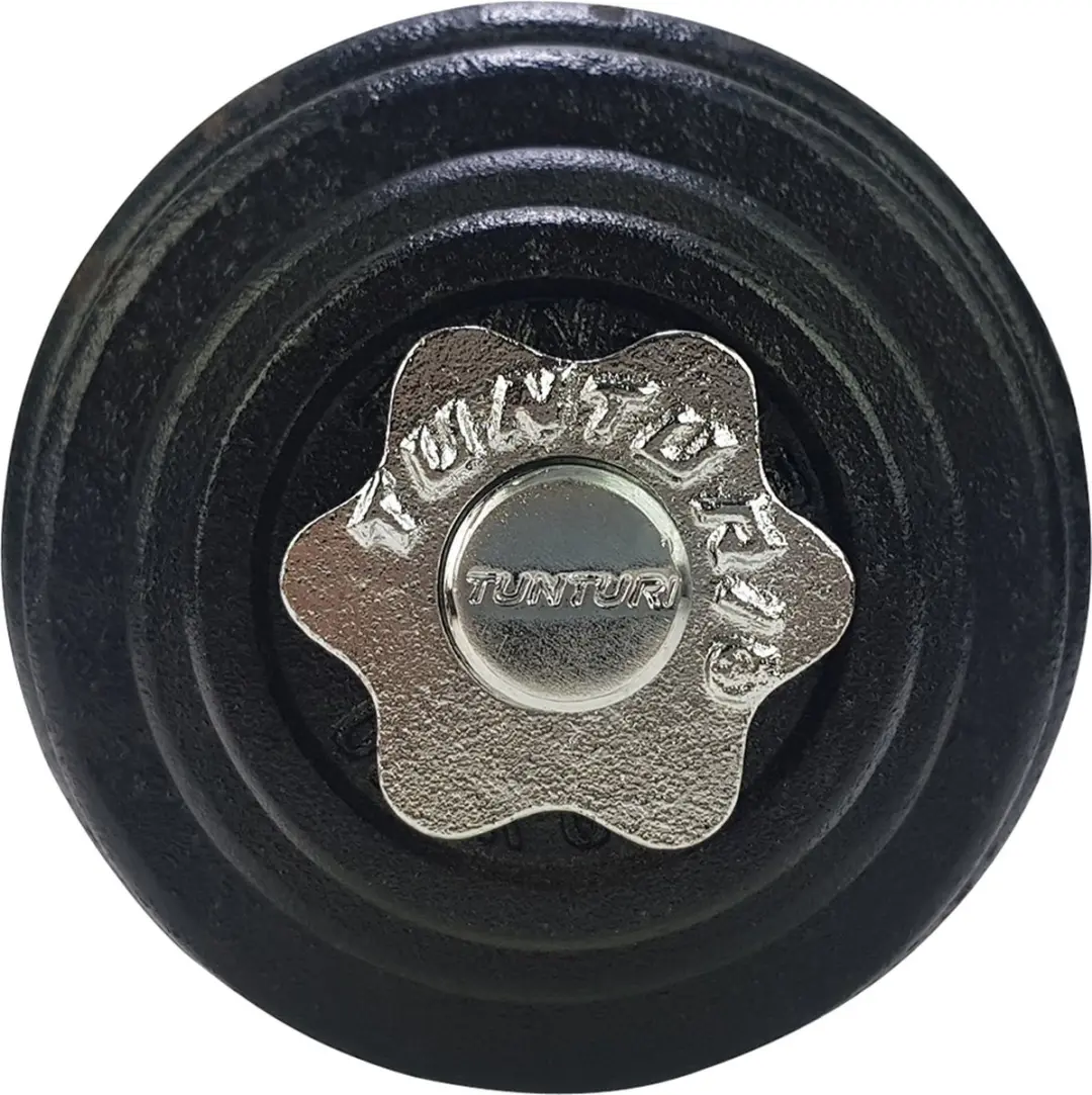Tunturi Gietijzer Dumbbellset 15kg - Halterstang 30mm - Zwart