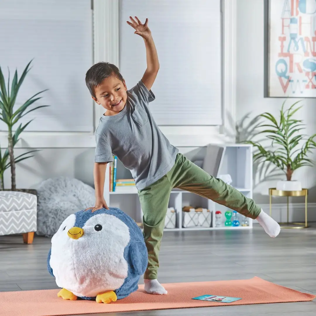 Learning Resources Yoga Bal Buddy BubblePlush Penguin - 3+ - Blauw/Wit