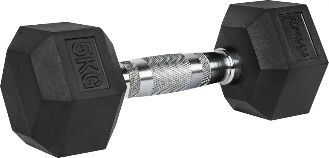 VirtuFit Hexa Dumbbell Pro 5kg - Zilver/Zwart
