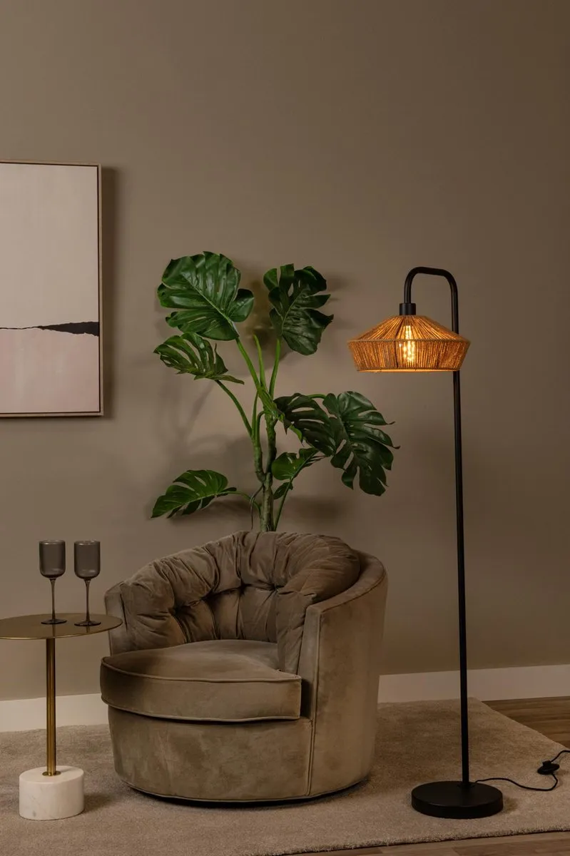 Lucide Yunkai Vloerlamp - Ø34cm - E27 - Naturel
