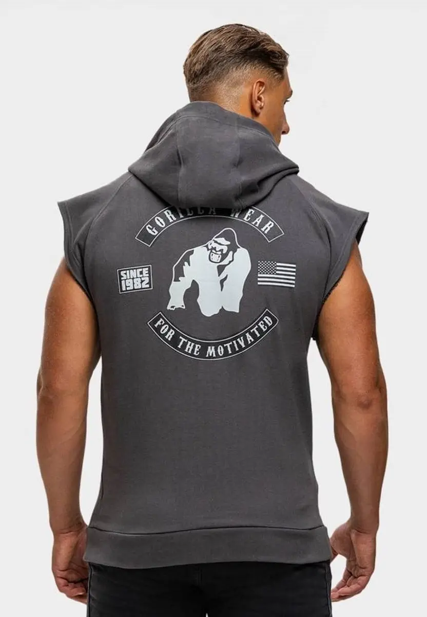 Gorilla Wear Huntley Mouwloze Hoodie M - Grijs
