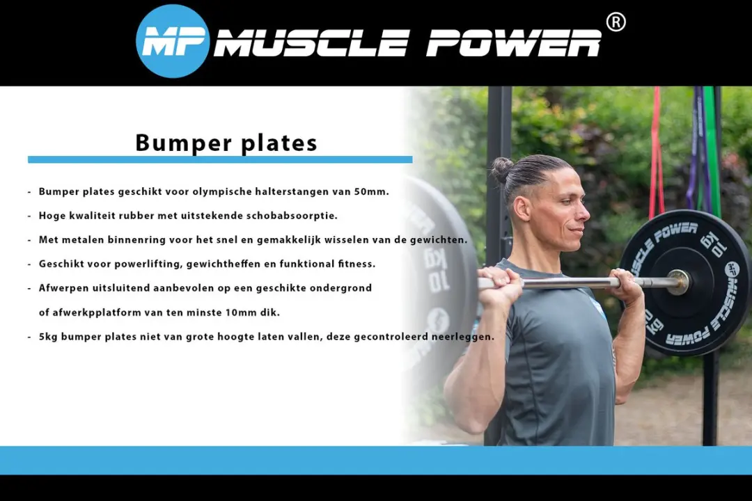 Muscle Power MP3026 Ol High Black Bumper Plate 15kg