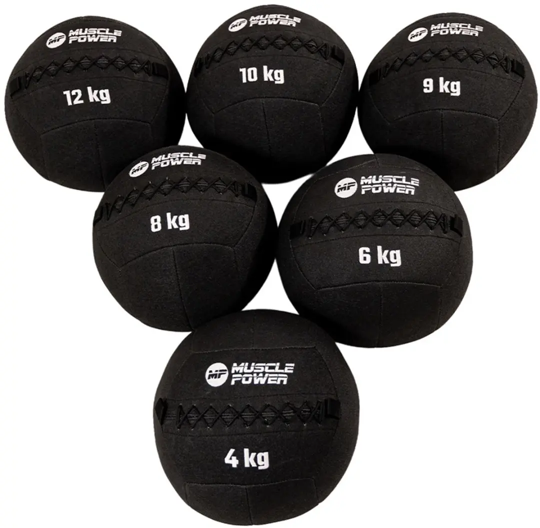 Muscle Power Wall Ball Kevlar 9kg - Antraciet Grijs/Zwart