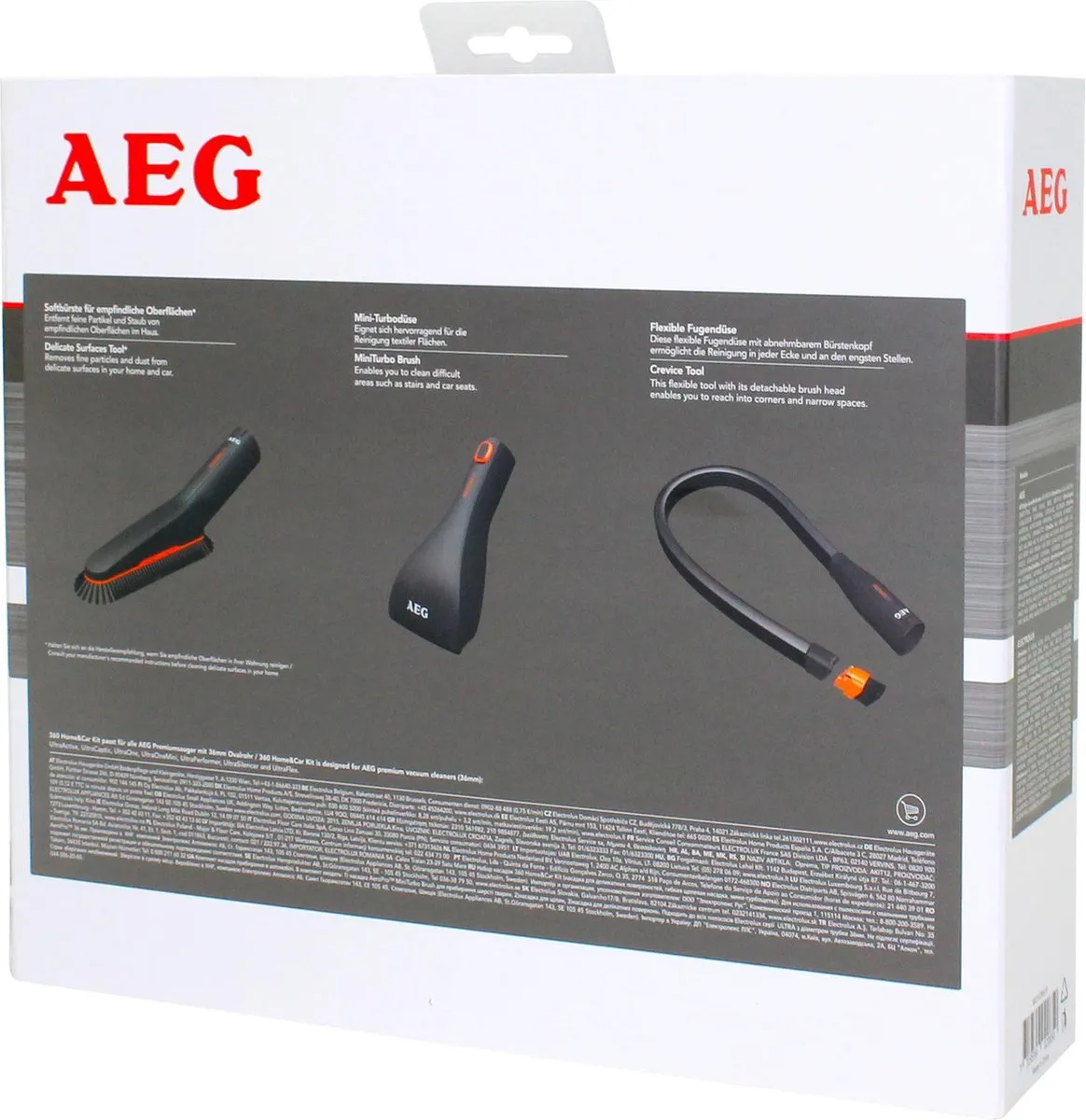 AEG AKIT12 Clean & Tidy Car Kit Mondstuk - 3-delig - Rood