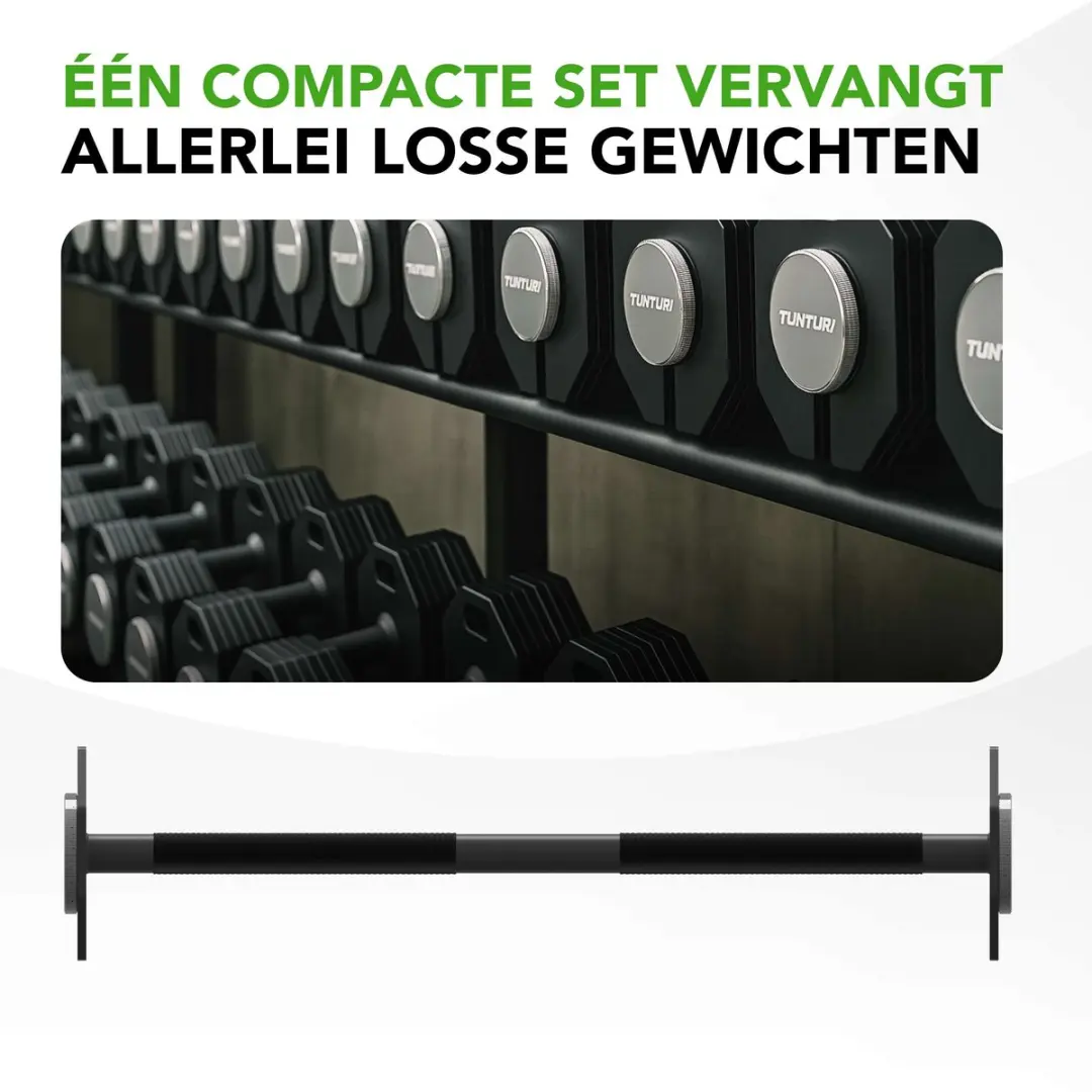 Tunturi Rapid Verstelbare Barbell 11kg - Zwart