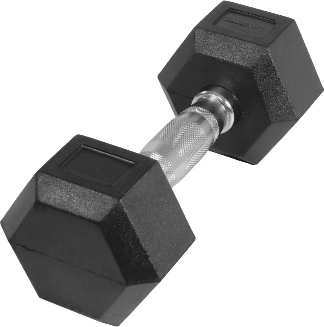 LifeMaxx Crossmaxx Hexagon Dumbbell 7,5 kg - Zwart