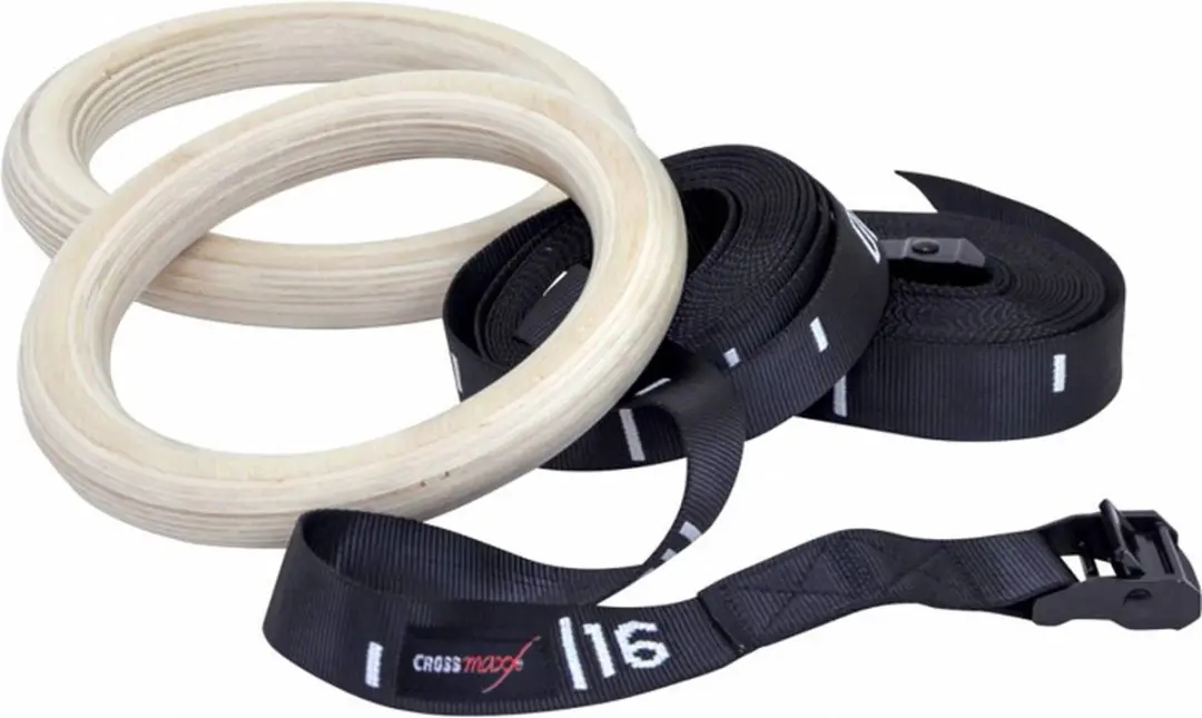 LifeMaxx Crossmaxx Houten Crossfit Ringen LMX1503 - Bruin/Zwart