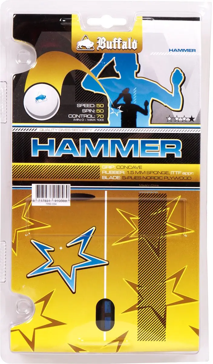 Buffalo Hammer Tafeltennisbat - Wit