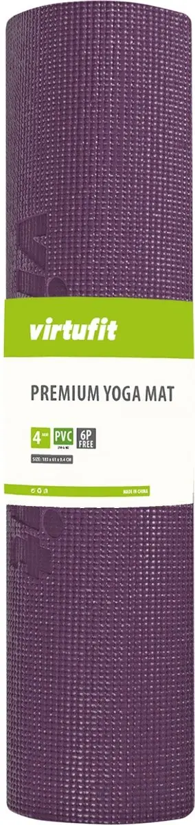 VirtuFit Premium Yogamat - 4mm - 183x61cm - Paars