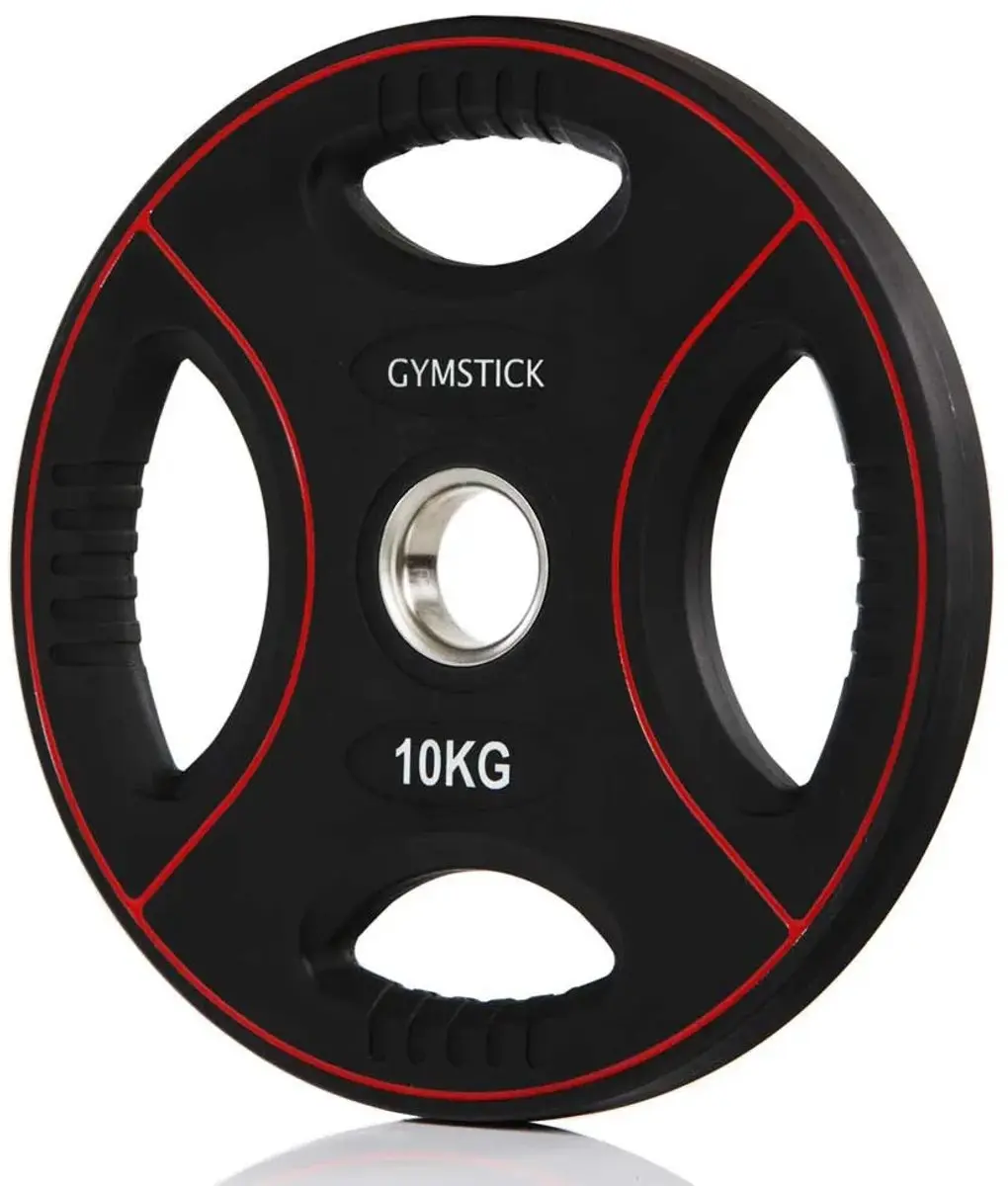 Gymstick Pro PU 10kg Gewichtsplaat - Zwart/Rood