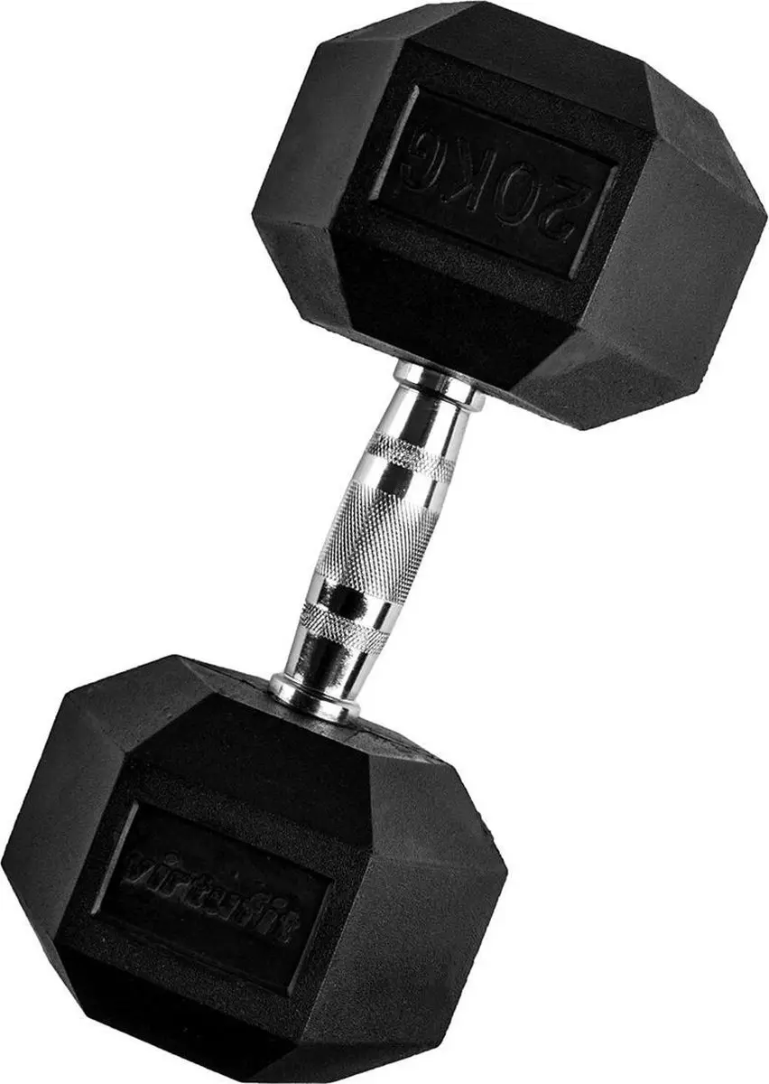 VirtuFit Hexa Dumbbell Pro 20kg - Zilver/Zwart