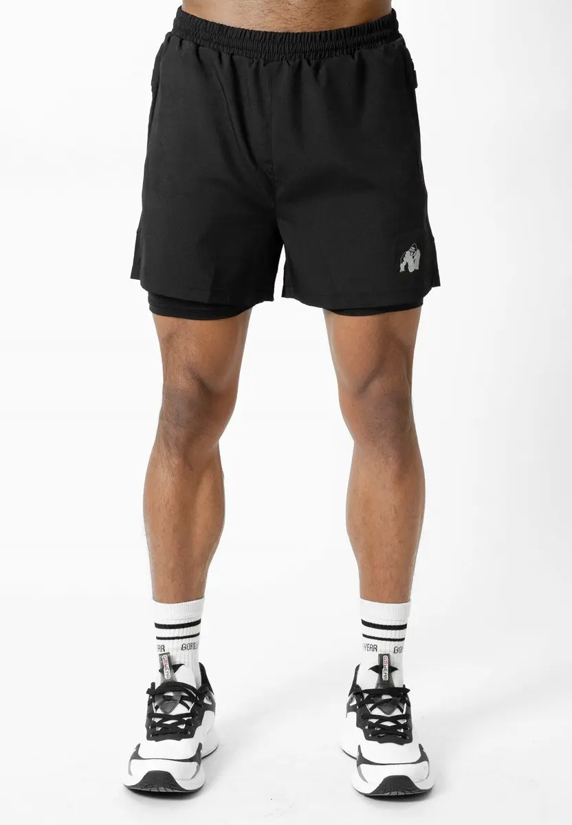 Gorilla Wear Lowell 2-in-1 Shorts - Zwart - L