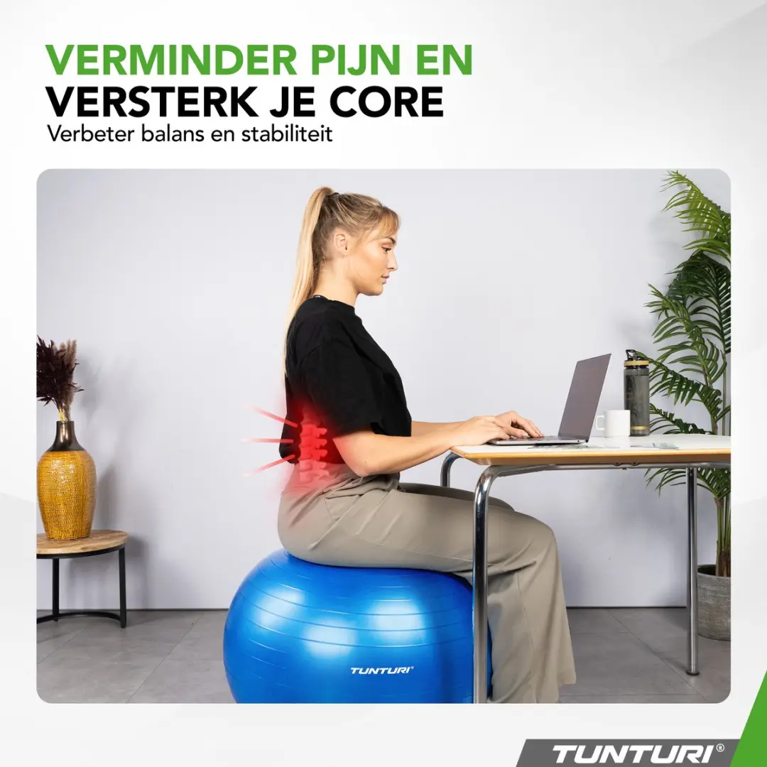 Tunturi Anti Burst Fitnessbal 75cm - Blauw