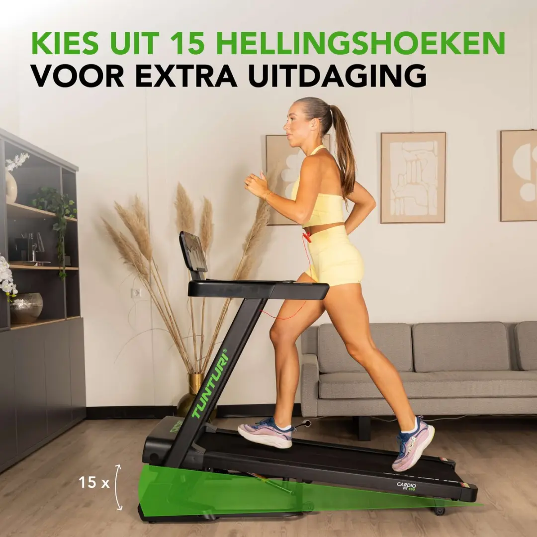 Tunturi Cardio Fit T50 Loopband - 44 Programma's - 0,8-16 km/u - Zwart