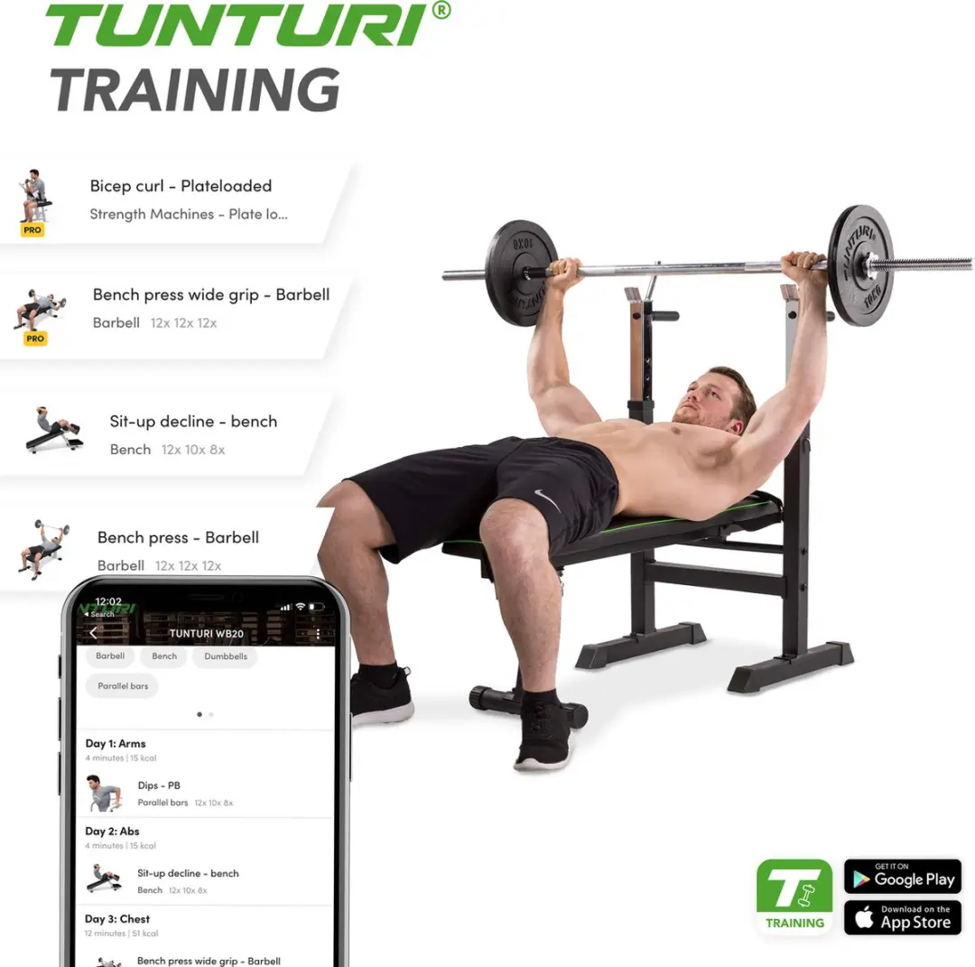 Tunturi WB20 Halterbank - Opklapbaar - 30mm Halter