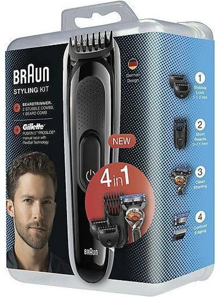 Braun SK3000 4-in-1 Styling Kit - Baardtrimmer & Gillette Fusion 5 Pro - Zwart