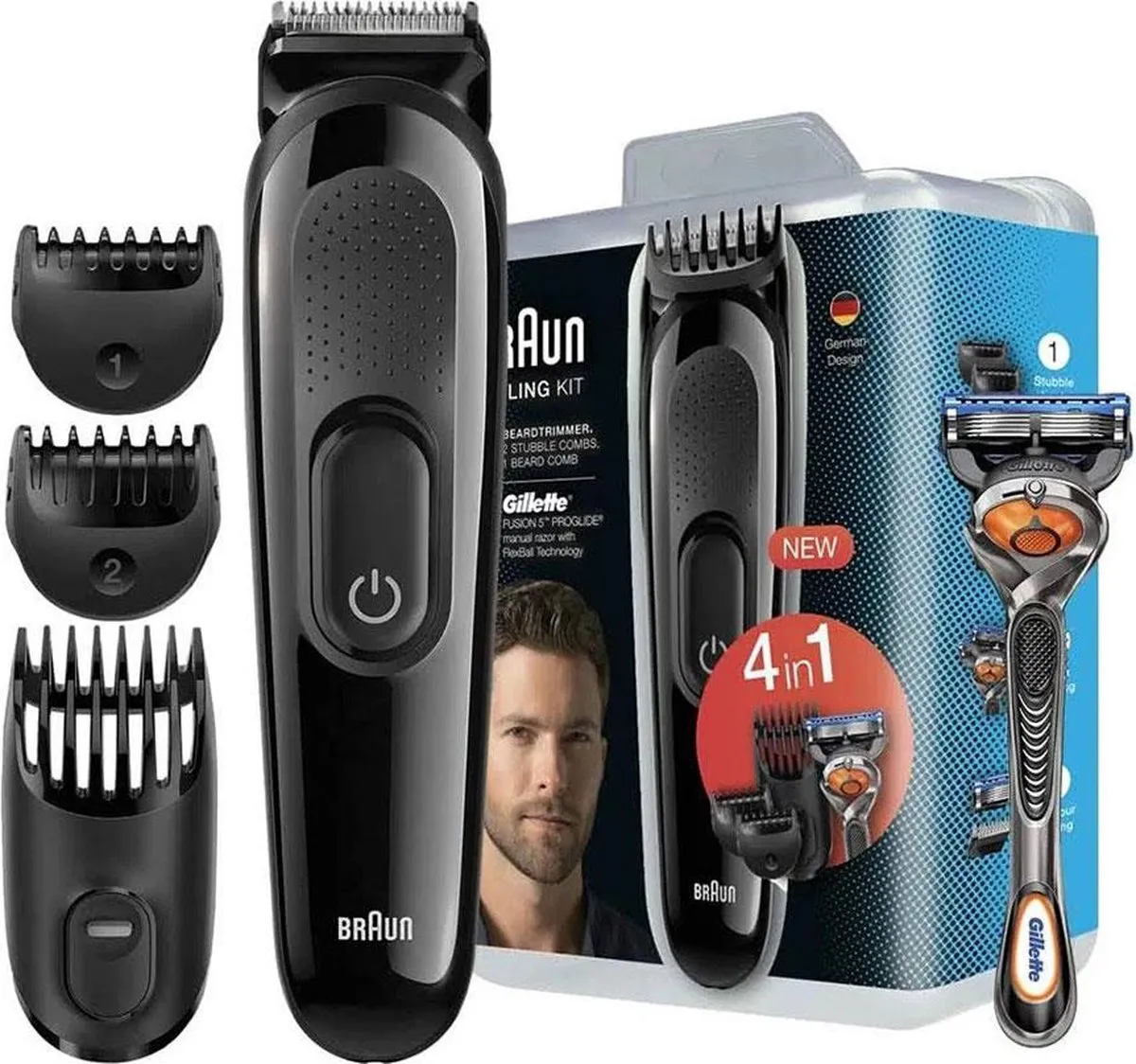 Braun SK3000 4-in-1 Styling Kit - Baardtrimmer & Gillette Fusion 5 Pro - Zwart - afbeelding 6 van 6