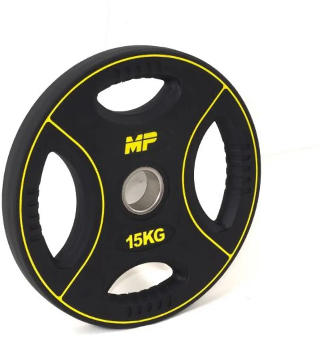 Muscle Power PU 4-Grip Halterschijf 15kg