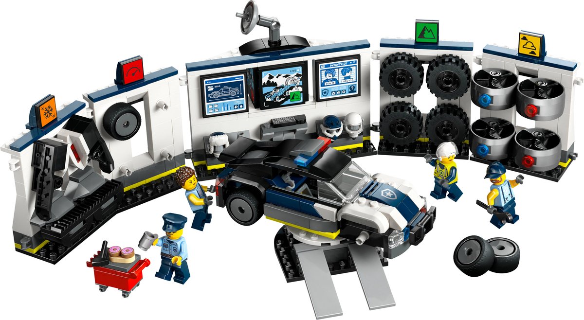 LEGO® City Garage voor Politieauto's, Voertuigspeelset voor Kinderen Vanaf 6 Jaar, Cadeau voor de Feestdagen of een Verjaardag, Inclusief een Aanpasbare Auto en 4 Minifiguren 60457