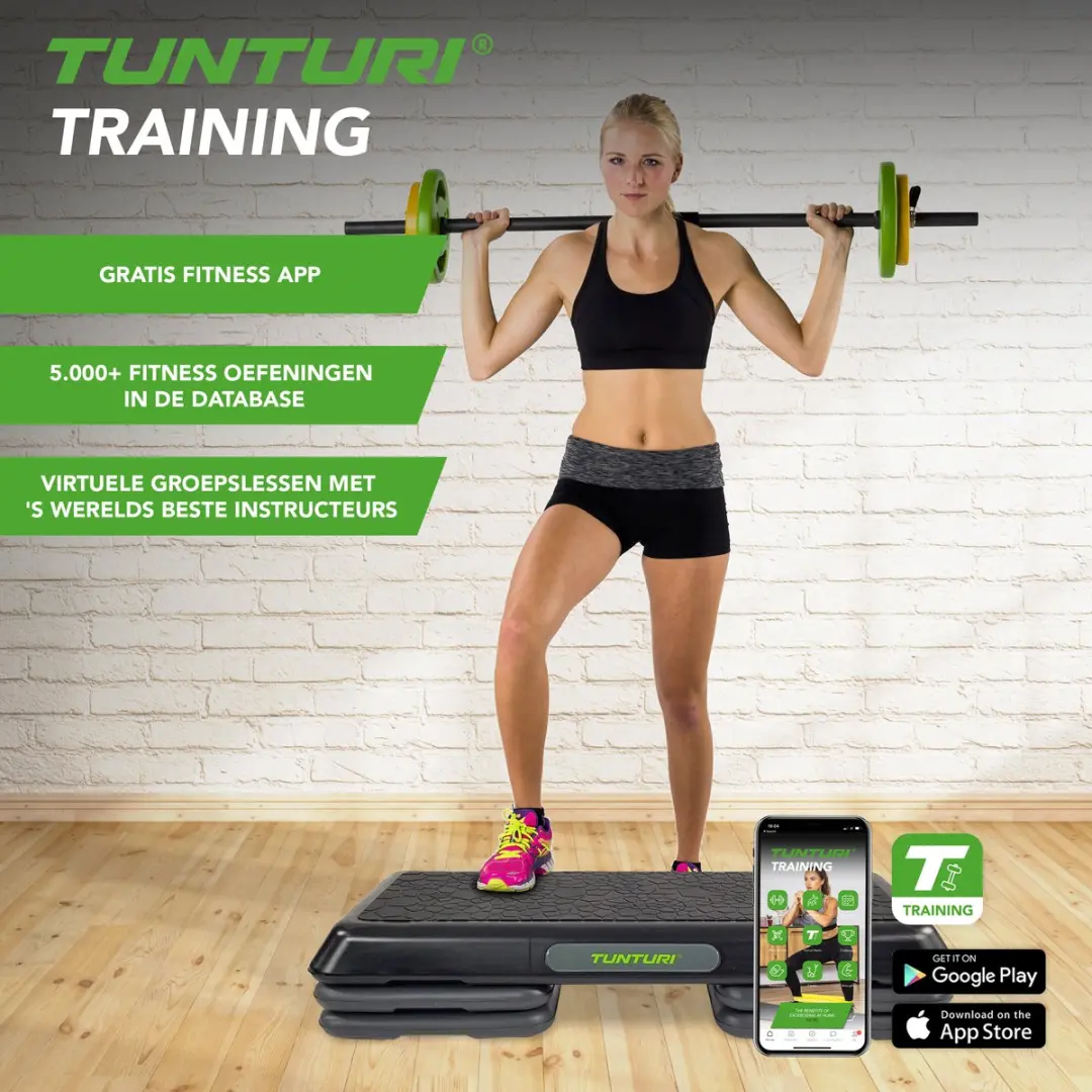 Tunturi Aerobic Step 14TUSCL390 - Verstelbaar - Zwart/Groen/Grijs