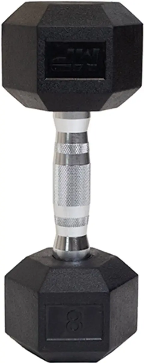 Muscle Power Hexa Dumbbell 8 kg - Chroom/Zwart