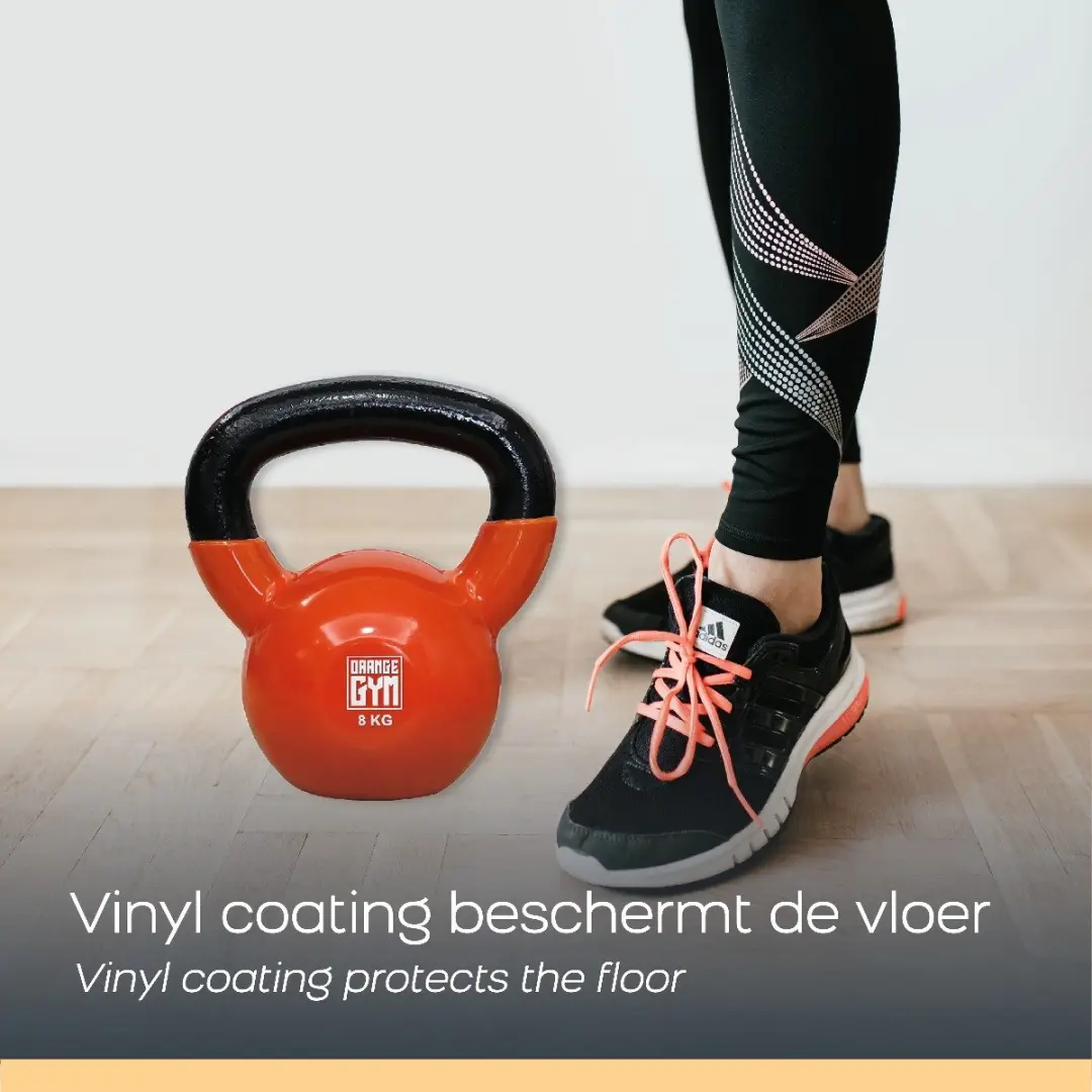 Orange Gym Vinyl Kettlebell 6KG - Paars