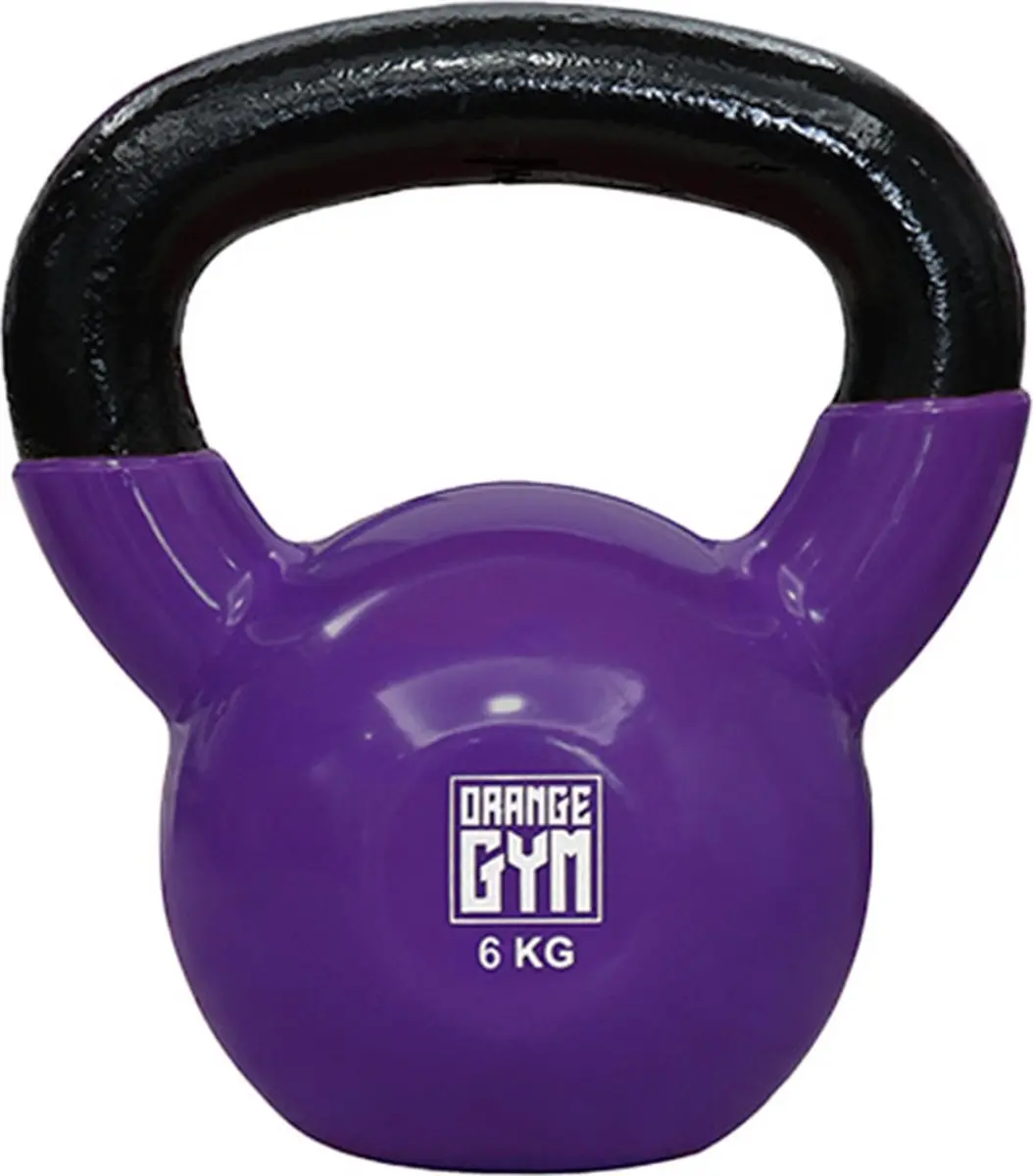 Orange Gym Vinyl Kettlebell 6KG