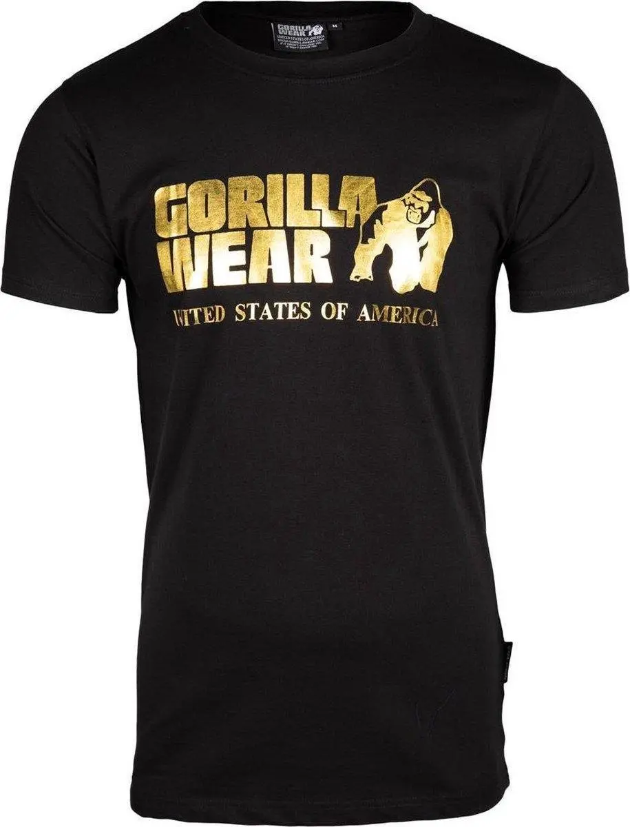 Gorilla Wear Classic T-shirt Zwart/Goud