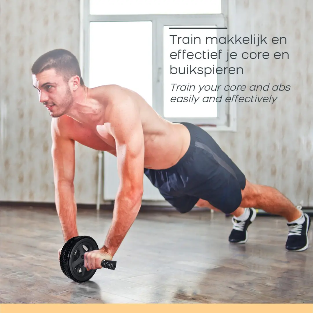 Iron Gym Dual Ab Wheel Buikspiertrainer - Zwart