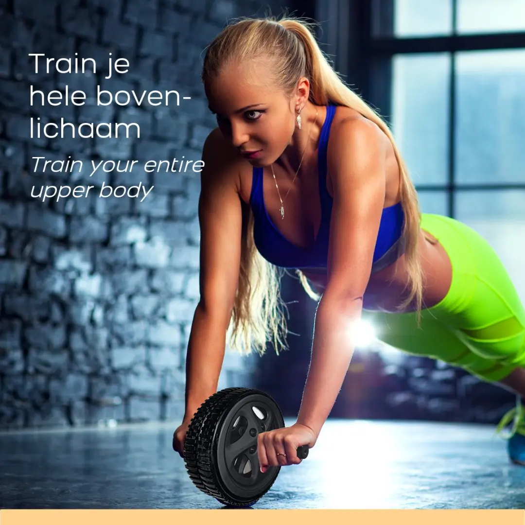 Iron Gym Dual Ab Wheel Buikspiertrainer - Zwart