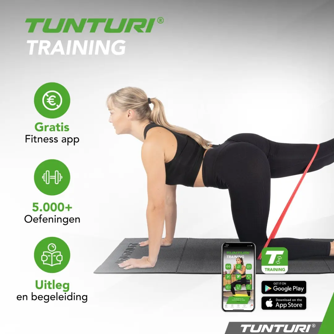 Tunturi Fitnessmat Extra Dik 6mm - 120x61cm - Zwart - afbeelding 6 van 6