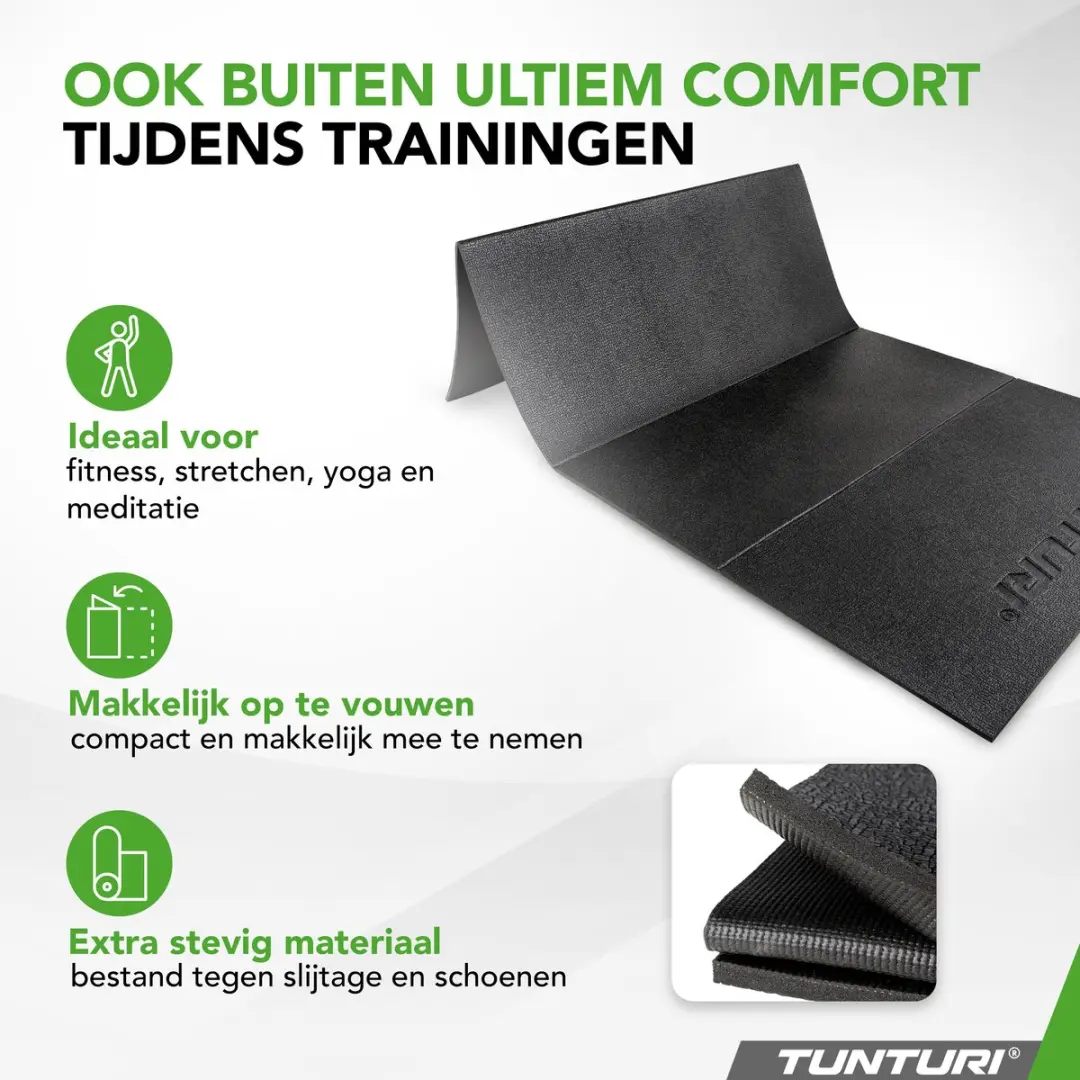 Tunturi Fitnessmat Extra Dik 6mm - 120x61cm - Zwart