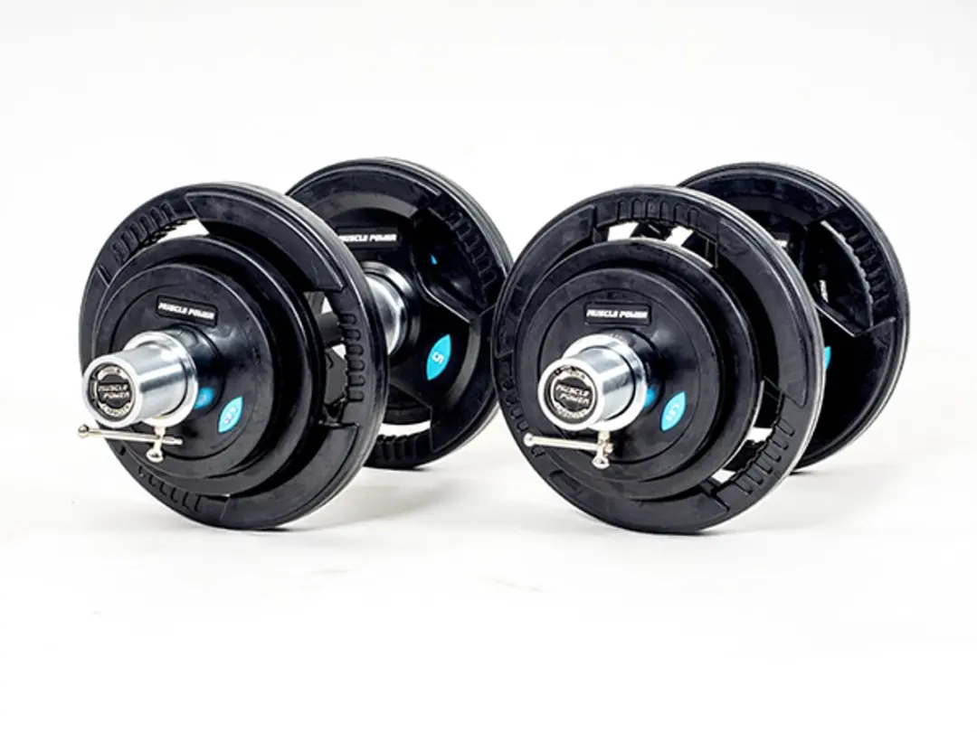 Muscle Power MP827 Dumbbell Bar Set - Chrome/Zwart - afbeelding 6 van 6