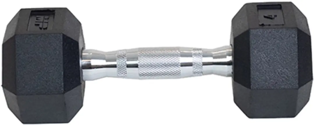 Muscle Power Hexa Dumbbell 4 kg - Chroom/Zwart - afbeelding 6 van 6