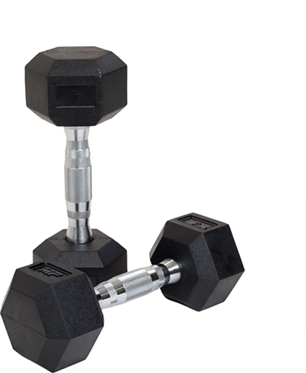 Muscle Power Hexa Dumbbell 4 kg - Chroom/Zwart