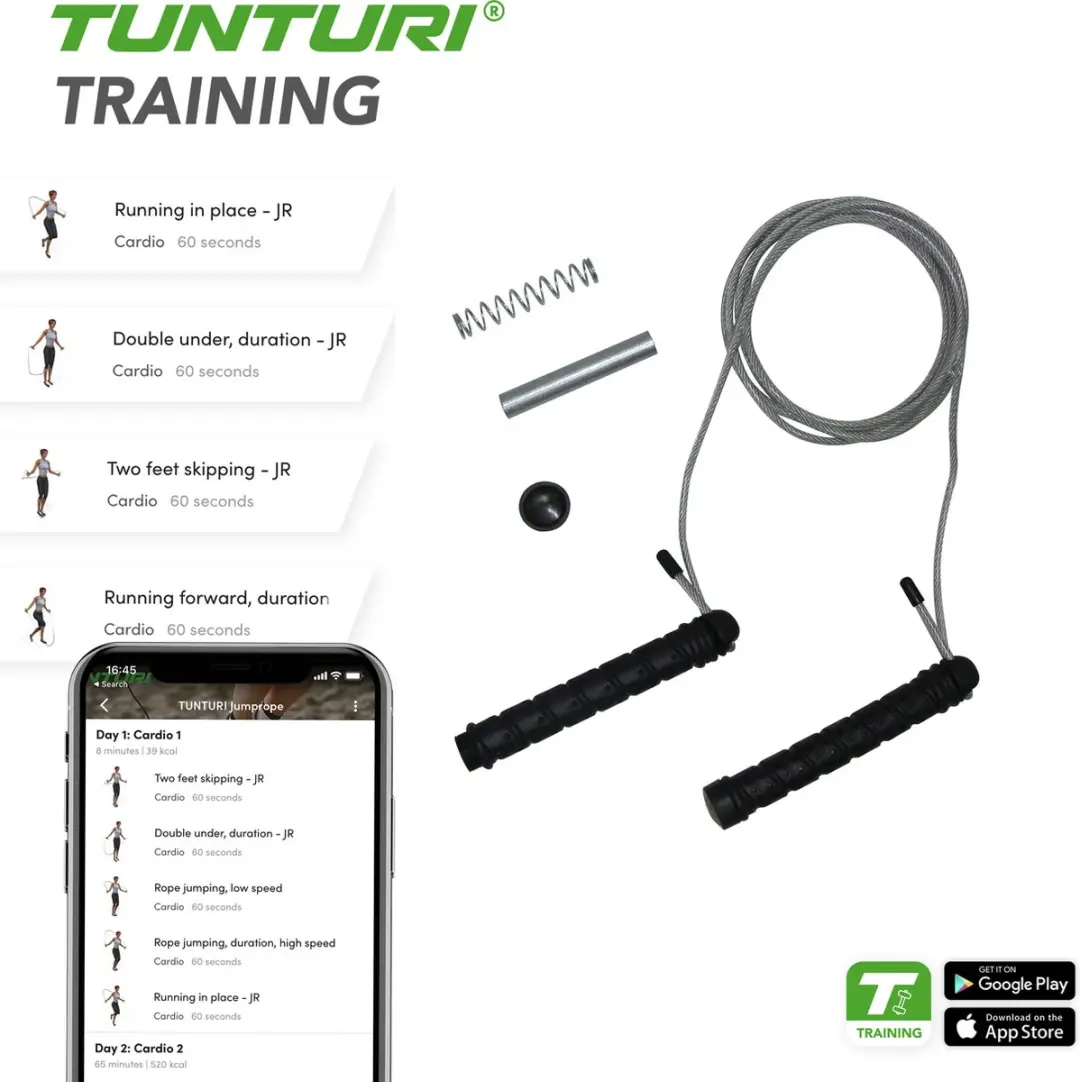 Tunturi Sport Springtouw Verstelbaar - Grijs