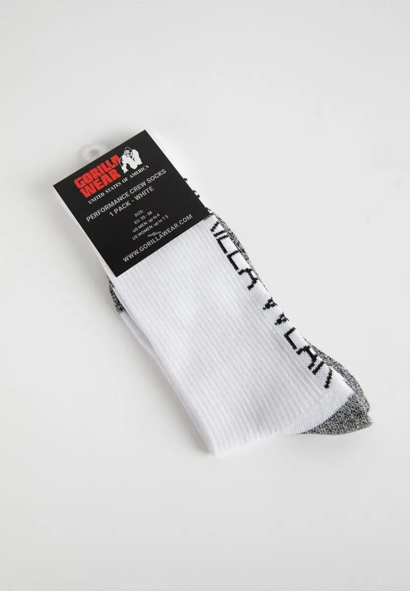 Gorilla Wear Performance Crew Sokken Wit - 39-42